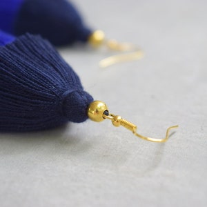 Three Shades of Blue Tassel Earrings image 3
