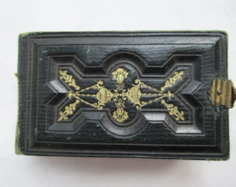 ca 1875 MINIATURE PHOTO ALBUM 3 1/4 by 2 inches.