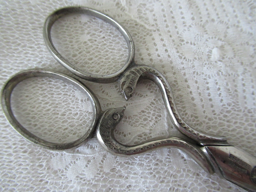 ANTIQUE SCISSORS KRUSIUS Brothers. Snake Handles. Early 1900s. Etsy