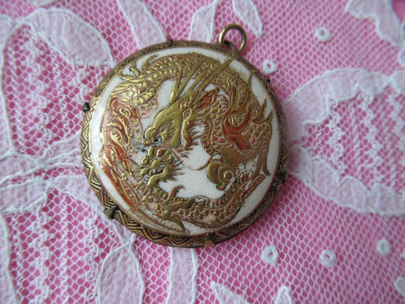 Satsuma dragon pendant. antique ca 1920s - image 1