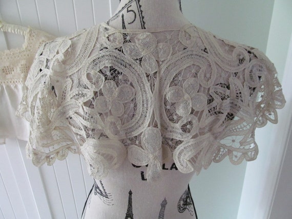 EDWARDIAN TAPE LACE Collar ca 1900. Hand made - image 3