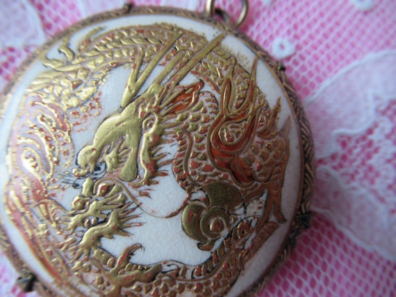 Satsuma dragon pendant. antique ca 1920s - image 2