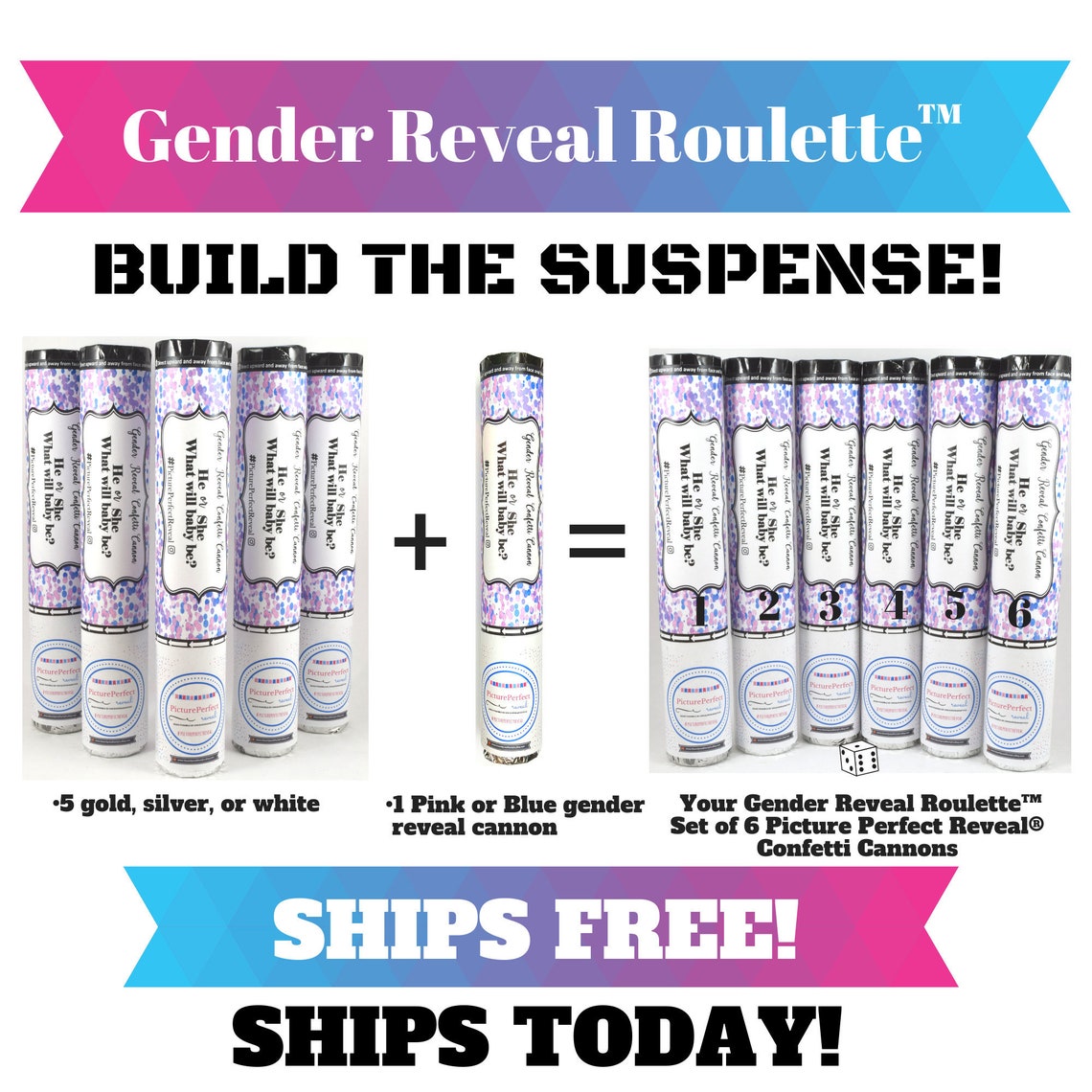 GENDER REVEAL ROULETTE™ Unique Gender Reveal Gender Etsy