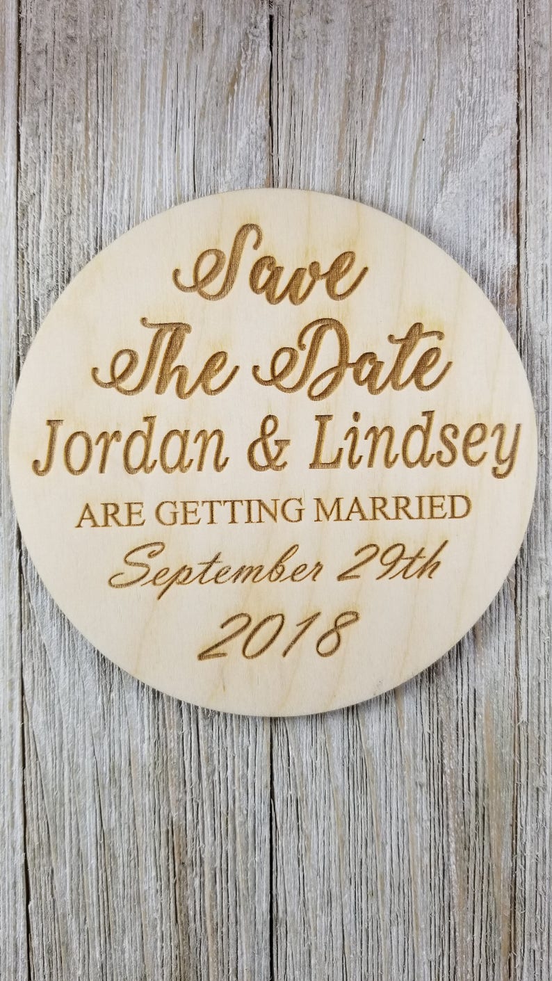Farm Wedding Announcement Save the Date Magnet Rustic Decor Wood Wedding Wedding Invitation Save the Date Custom Engraved