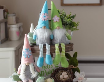 Easter decorations - Table decor for Spring time - mantel decor - Easter Gnomes- tiered tray decor- Spring Gnomes