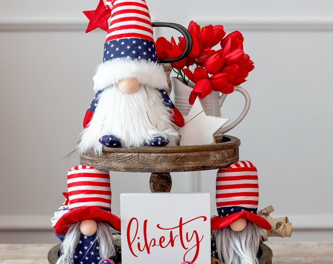 Patriotic 4th of July Gnome - Uncle Sam Gnome - Red, white and blue gnome - Stars and Stripes Gnome - American Gnome - Voting - Election