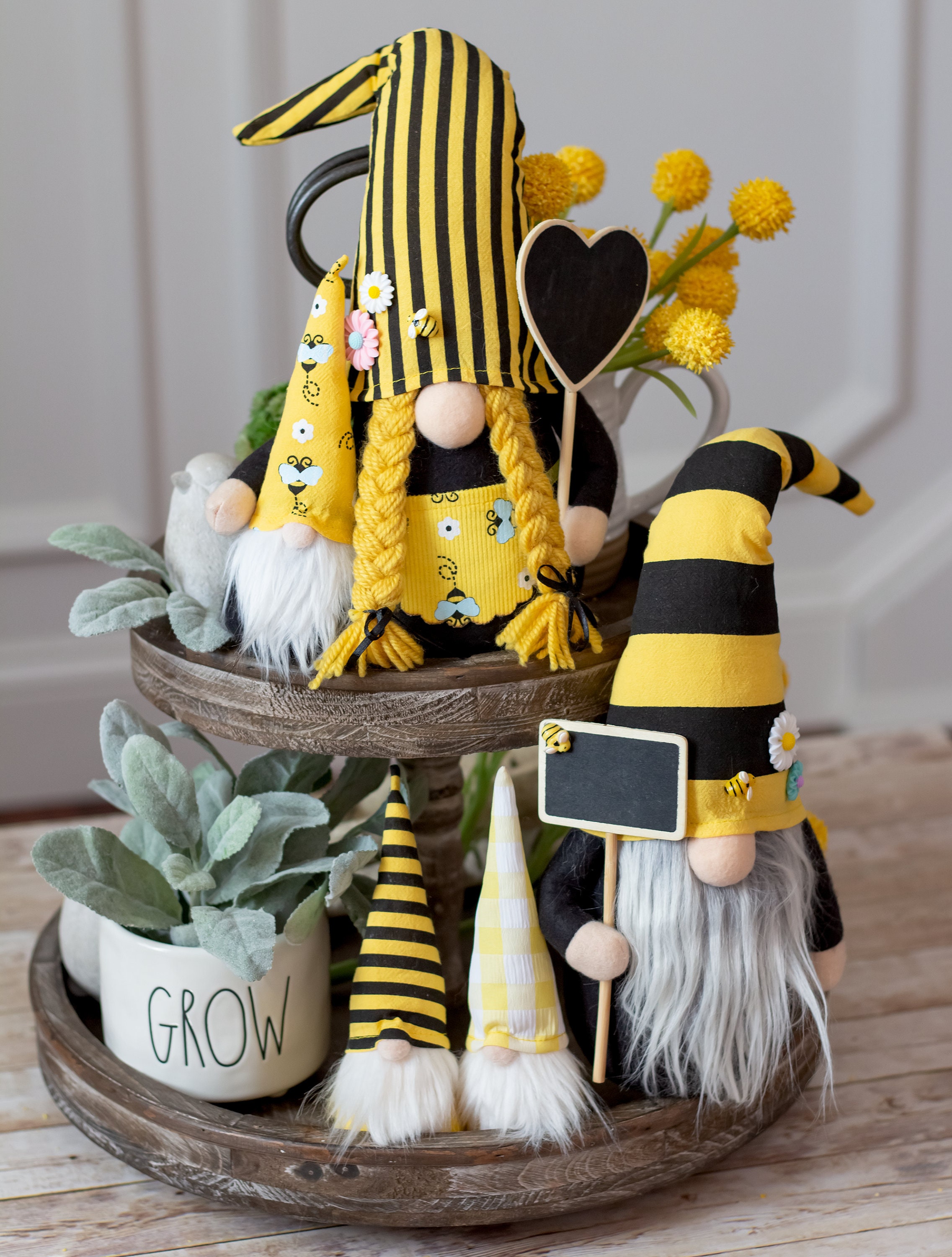 Bee Family - Spring Gnomes - Mini Gnomes - Medium sized gnomes - Easter -  Spring decorating - Family of gnomes - Birthday gift 
