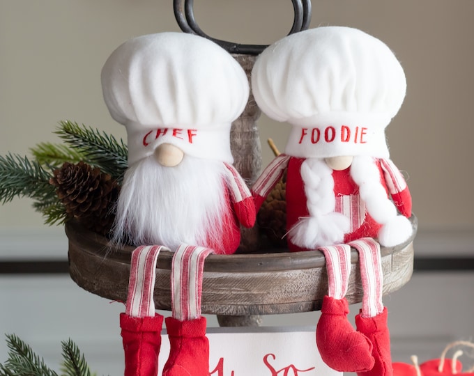 Gnomes -  small gnomes - chef gnome-  gnome - birthday gifts - holiday gift - gnome life - tomte - nisse - kitchen decor