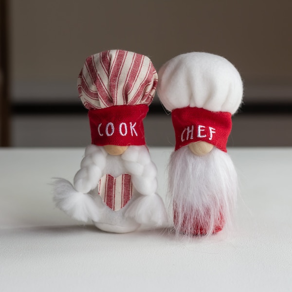 Red MINI gnomes -  small gnomes - chef gnome-  gnome - birthday gifts - holiday gift - gnome life - tomte - nisse - kitchen decor