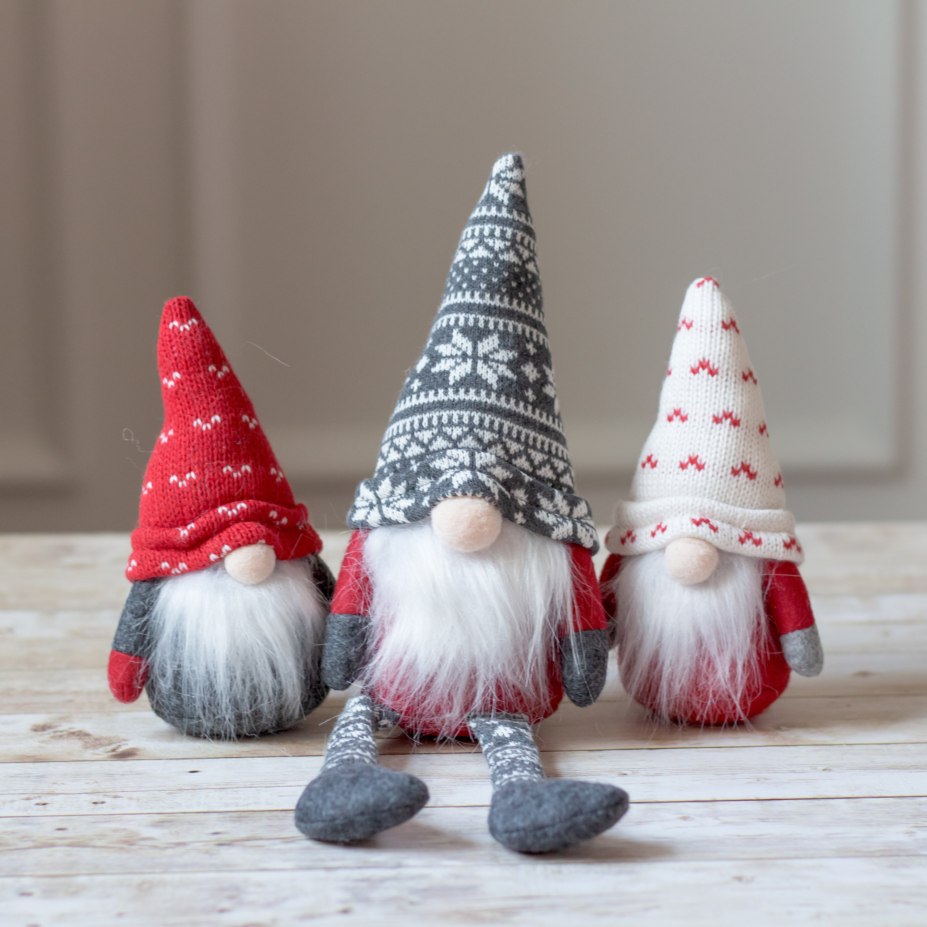 2021 Triplets of gnomes small gray & white gnomes stocking stuffer