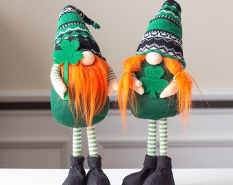 St. Patrick's Day Gnomes - Irish Gnome  - Boy Girl Gnome - St. Pattys Day Gnome - Green Leprechan  - cloth tomte - nisse - doll gnome