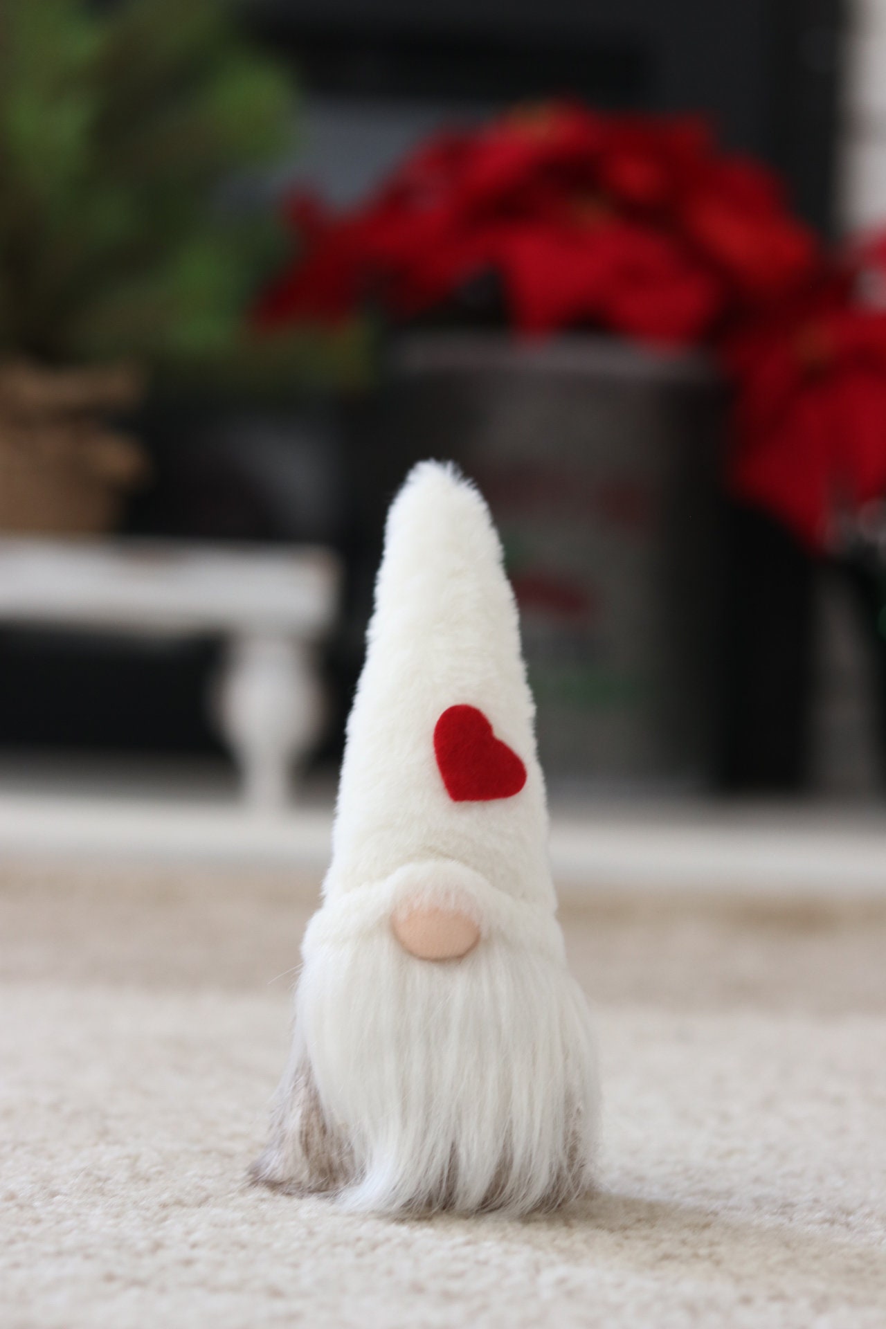 Small handmade gnomes  tomte  cloth gnome dolls  red  grey soft