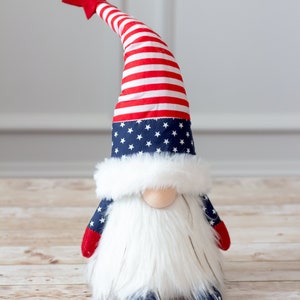 Patriotic 4th of July Gnome Uncle Sam Gnome Red, White and Blue Gnome ...