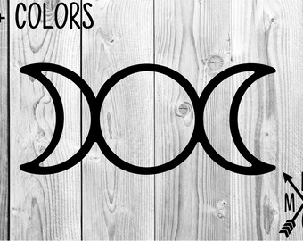 Vinyl Die Cut Decal Sticker Triple Moon Crown