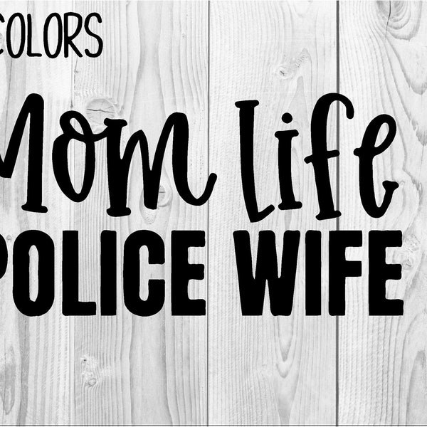 Mom Life Police Wife Blue Line Hero Mama Vinyl Decal Sticker Truck Yeti Laptop Macbook Mirror Cup Cooler Swell Corkcicle Tumbler Rtic Ozark