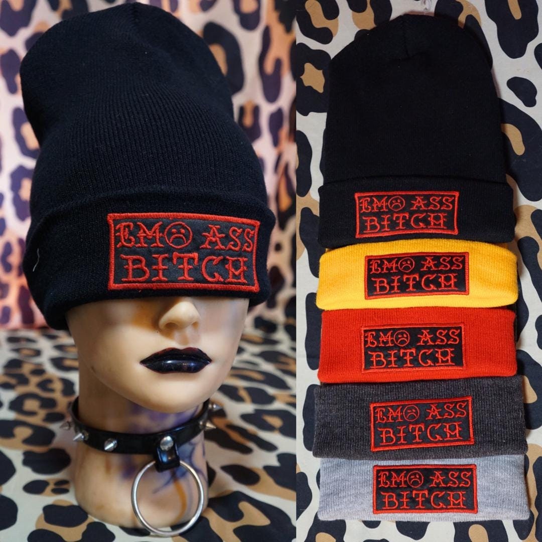 fuckthatnerdshop ボーダー ニット帽 ビーニー bitch fuckthatnerdshop ボーダー ニット帽 ビーニー bitch