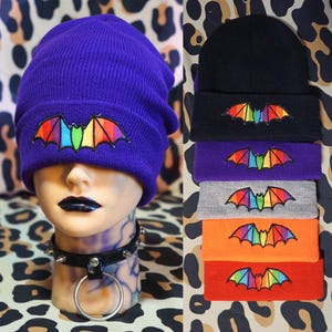 Rainbow MallGothBat beanie