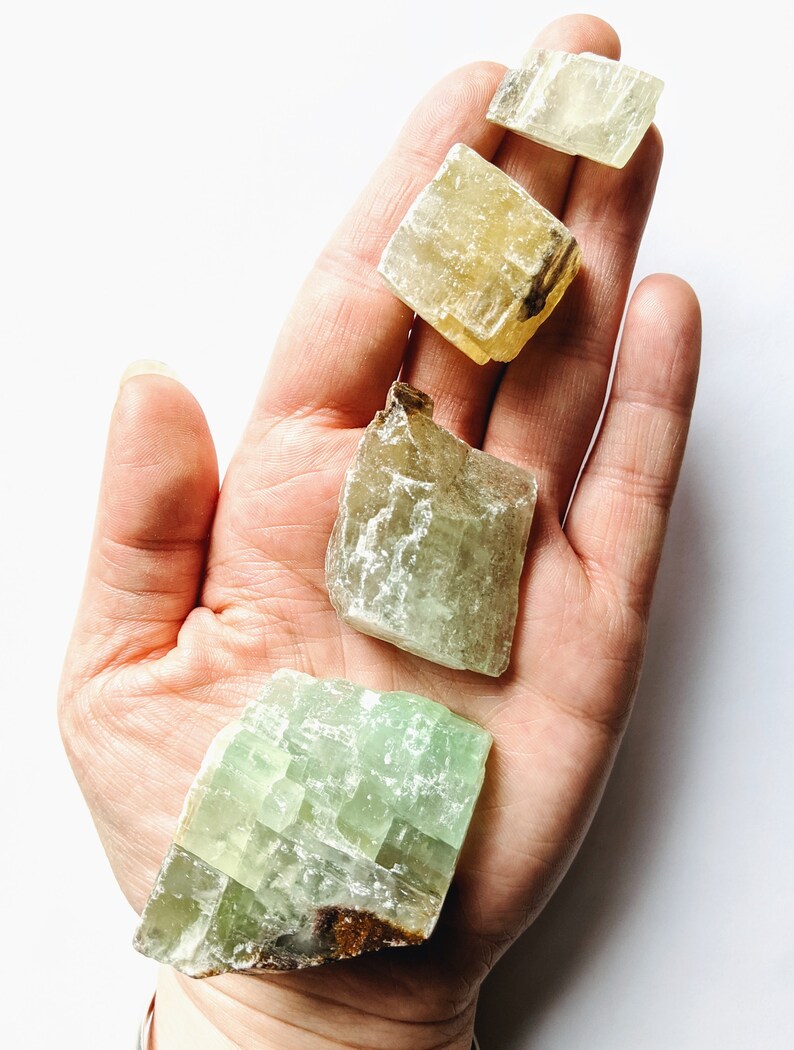 Natural Green Calcite Crystal Sets Seafoam Green Etsy