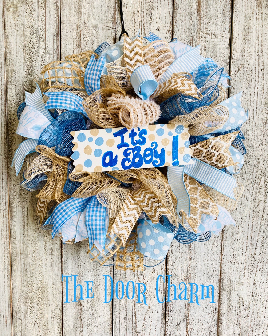 Baby Boy Wreath It's a Boy Wreath New Baby Boy Wreath Etsy