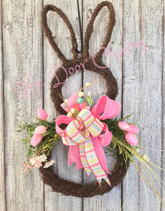 spring wreath Easter Bunny grapevine wreath