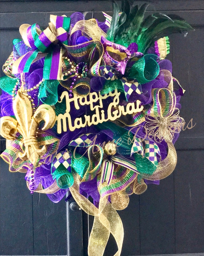 Mardi Gras Wreath Etsy