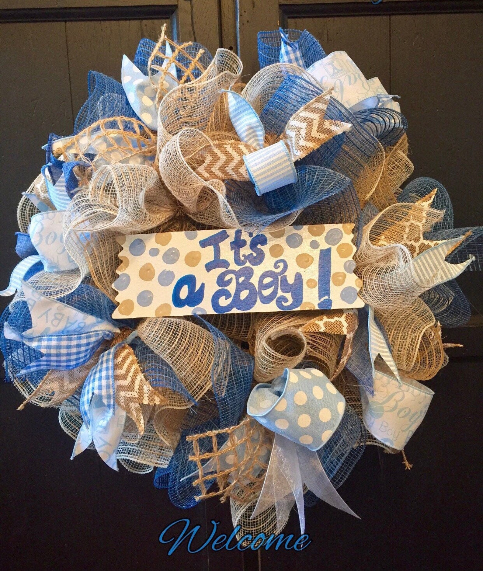 Baby Boy Wreath It's a Boy Wreath New Baby Boy Wreath Etsy
