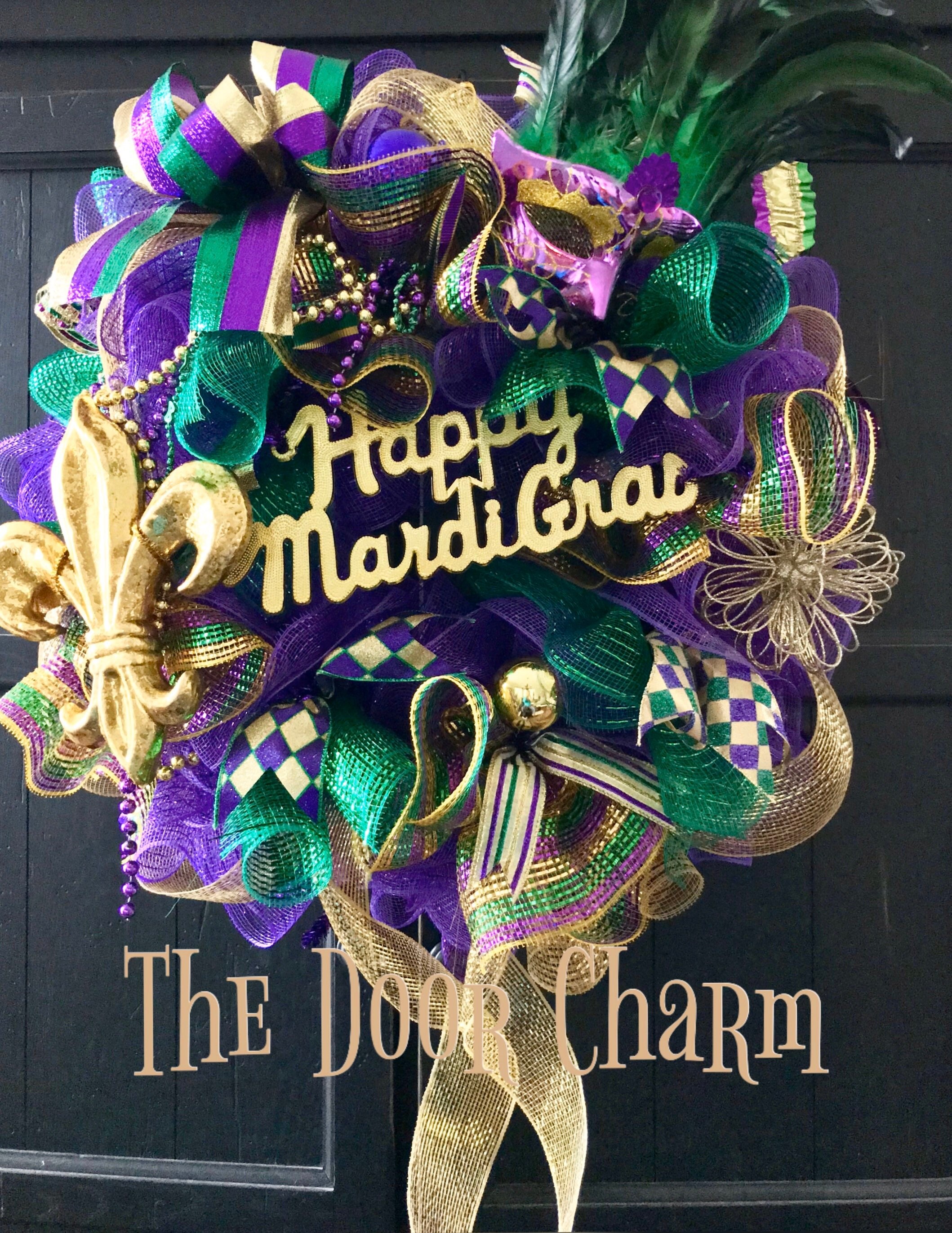 etsy mardi gras wreath