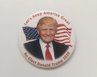 2020 Re-Elect President Donald Trump "Let's Keep America Great" 3" Button Pin
