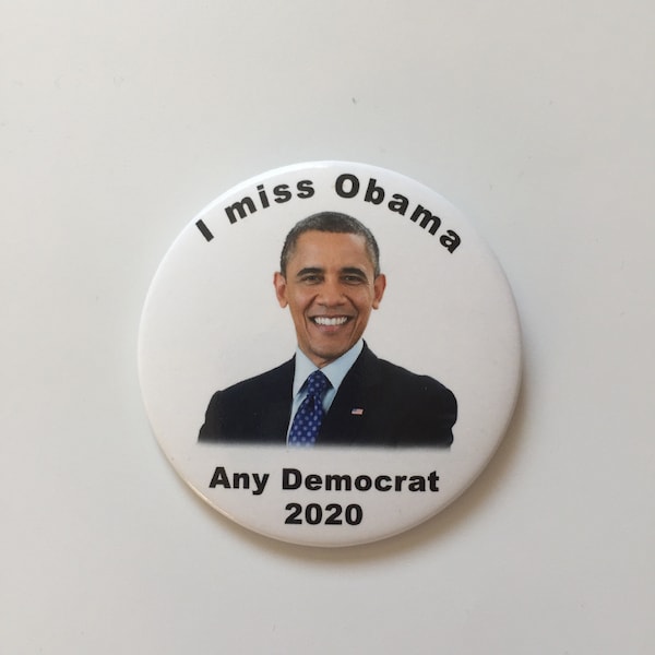 2020 "I Miss Obama" "Jeder Demokrat 2020" Barack Obama 3" Button Pin Kamala Harris Elizabeth Warren Joe Biden Bernie Sanders Pete Buttigieg