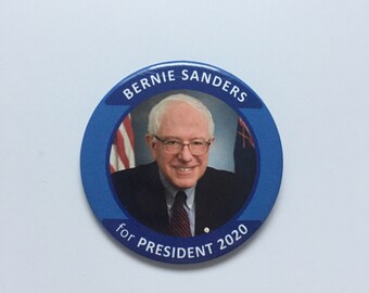 2020 Senator Bernie Sanders for President 3" Button Blue Pin Socialist