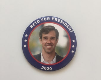 2020 Beto O'Rourke for President 3" Button "Beto For President 2020" Pin Texas Congressman