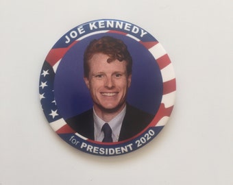 2020 Congressman Joe Kennedy for President 3" Button Pin Kennedy Family Flag Massachusetts