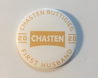 2020 First Husband Chasten Buttigieg 3" Button Mayor Pete Buttigieg for President LGBTQ Gay Military Veteran