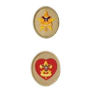 BSA Life Rank Badge - Official Boy Scouts Of America Award Patch - Current Tan Oval Style