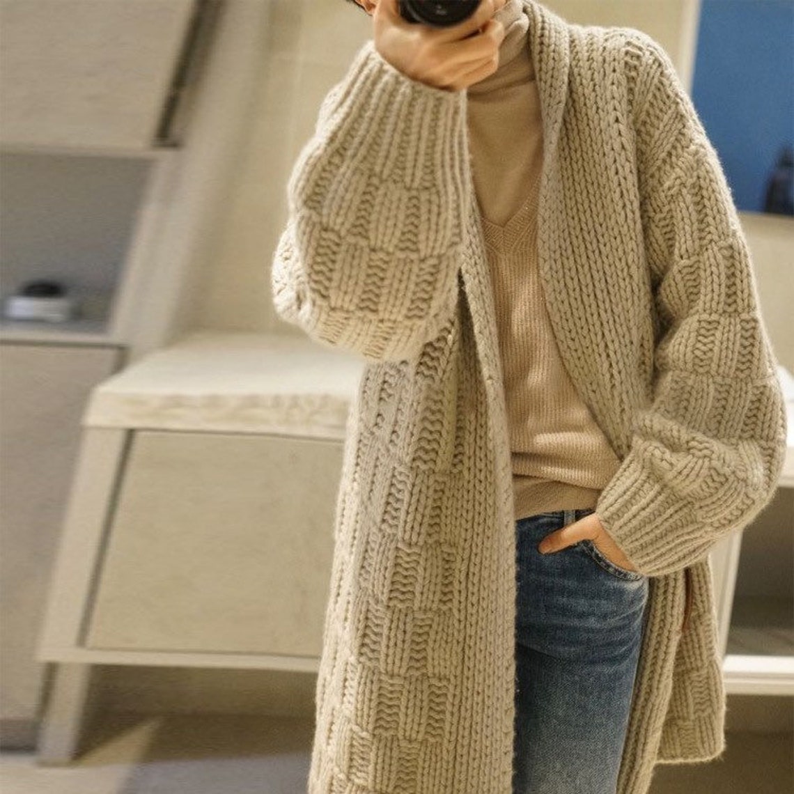 thick wool cardigan