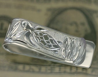 Sterling Silver Hawaiian Sea Turtle Money Clip (M202)