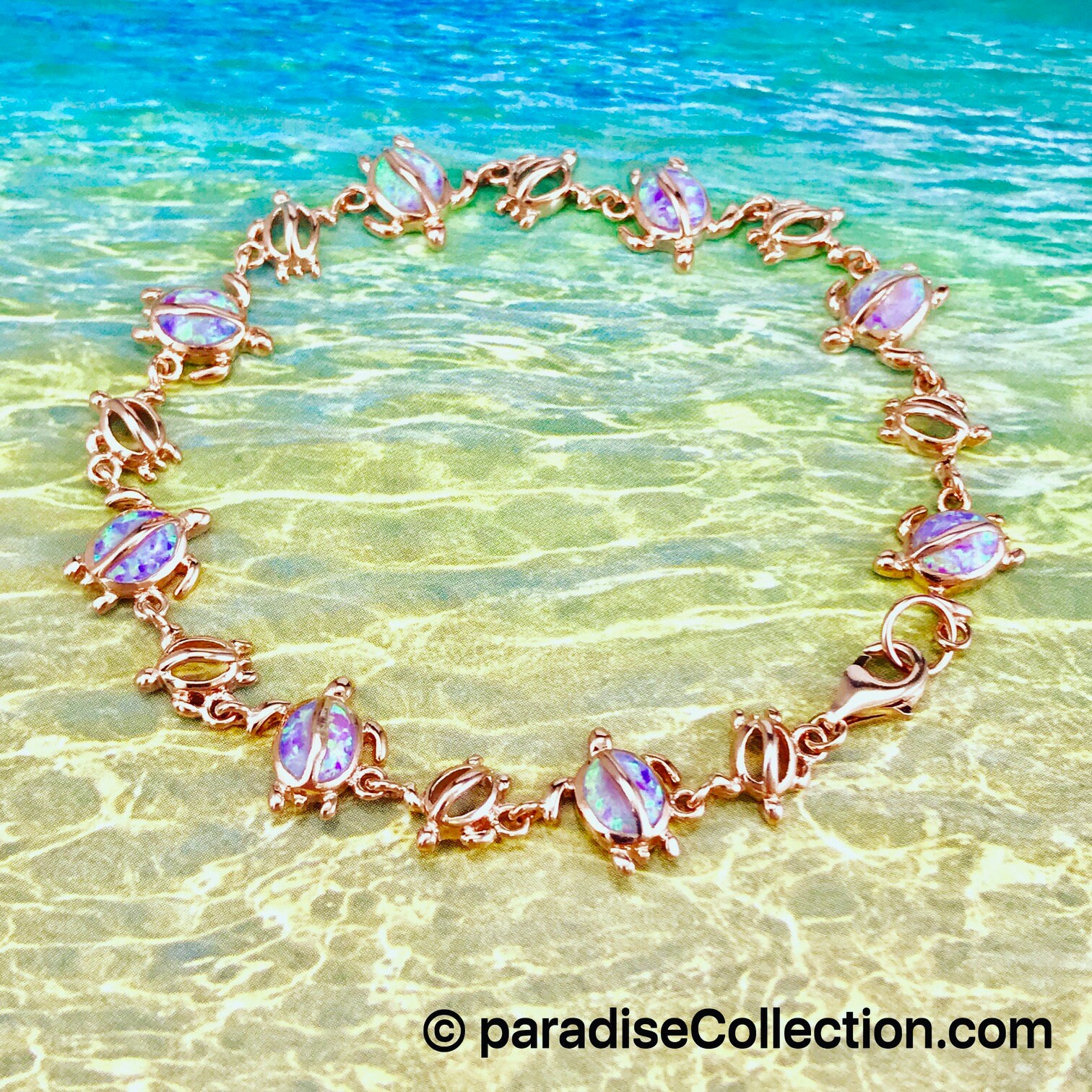925 Sterling Silver Pink Opal Ring – Hawaiian Honu Turtle Dangle Baby Ring Sizes 4-9