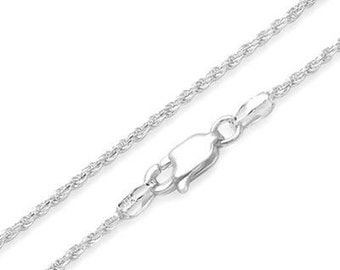 Sterling Silver Rhodium Plated Rope Chain (1.5mm)