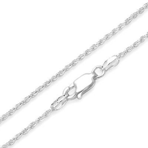 Sterling Silver Rhodium Plated Rope Chain