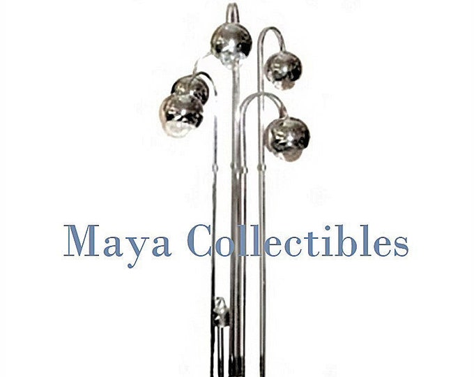 RARE Chrome Floor Lamp Mid Century 5 Ball Space Age Italy by Reggian or Stilnovo