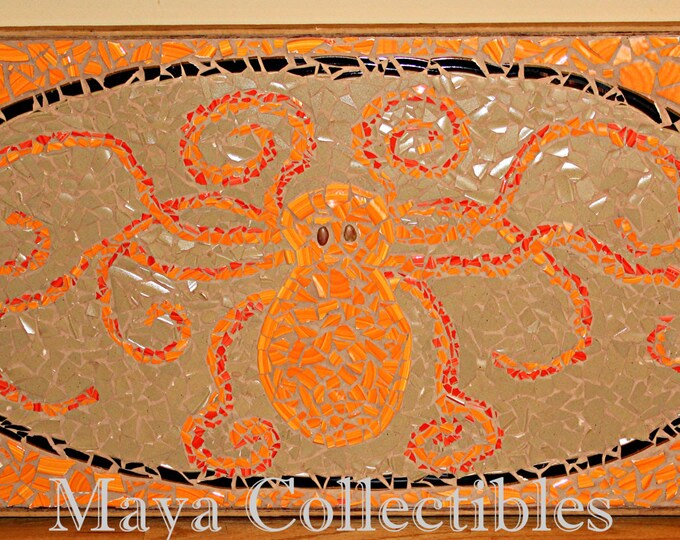 Mid Century Evelyn Ackerman Style Mosaic Tile Wall Hanging Or Table Top Octopus