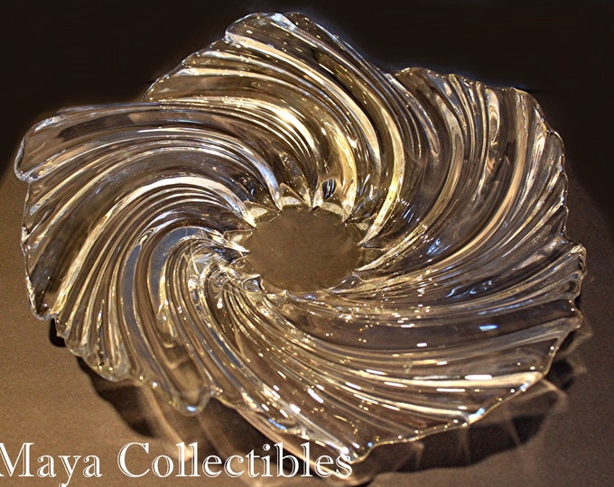 Spiral Bowl Centerpiece Sculpture Art Vannes France Le Chatel Nancy Style 15"