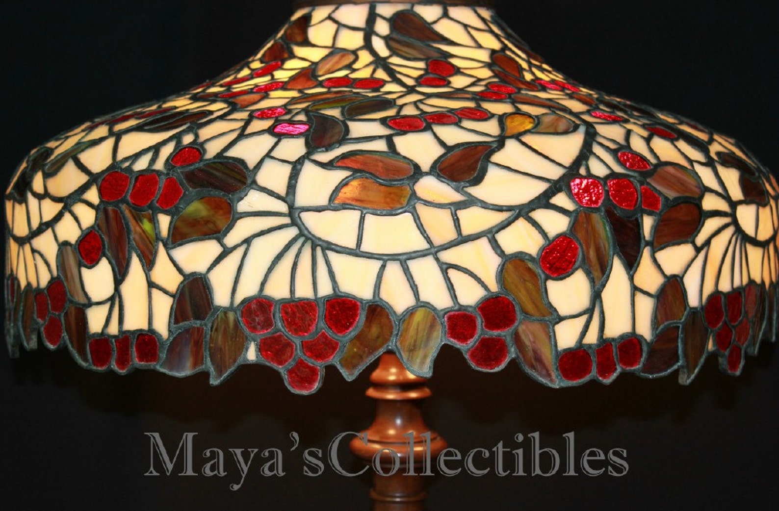 Chicago Mosaic Leaded Stained Glass Lamp Shade Cherry Tree Tiffany Style 25 Etsy
