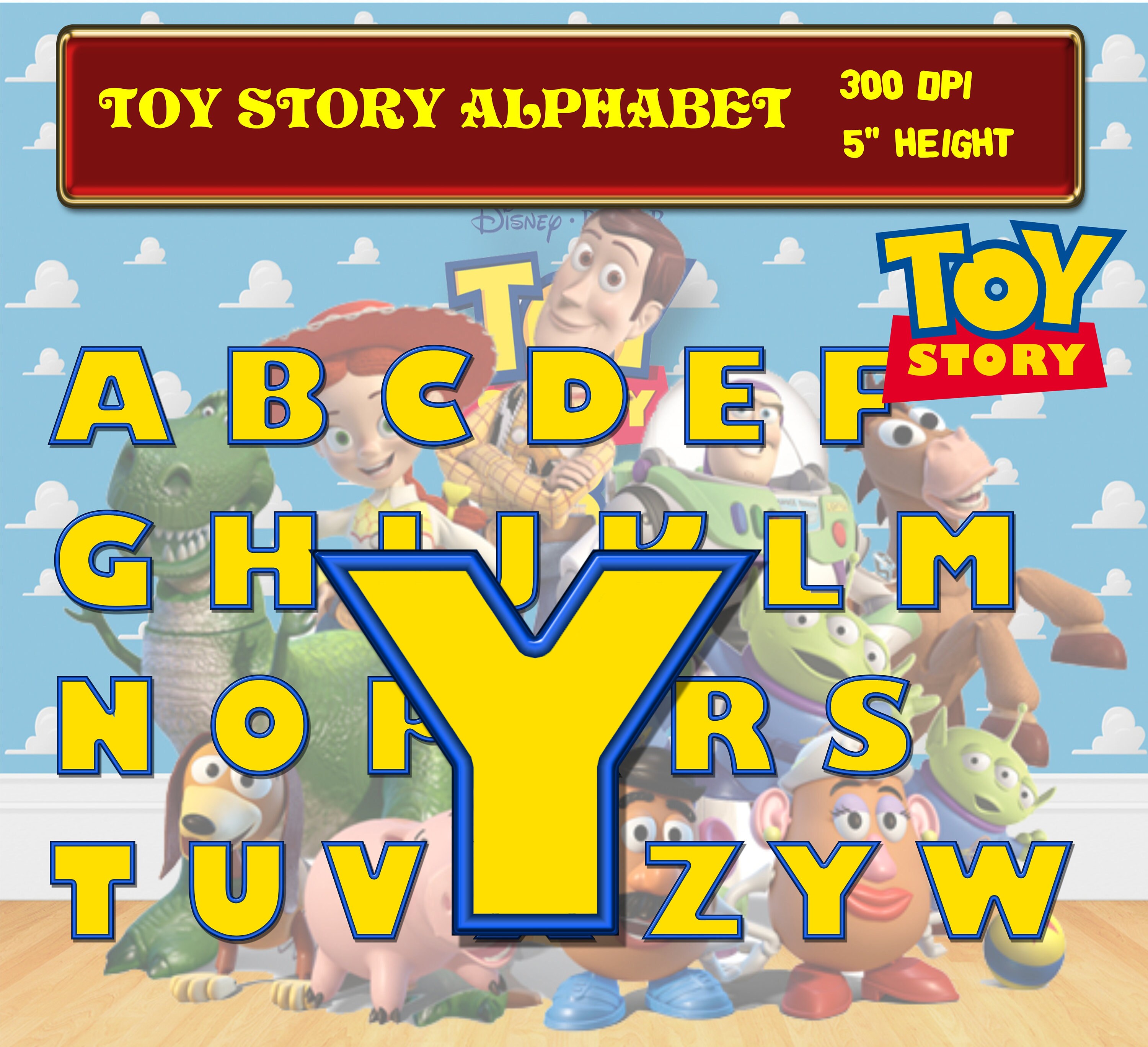 Toy Story Cliparts Toy Story Alphabet Toy Story Alphabet Etsy