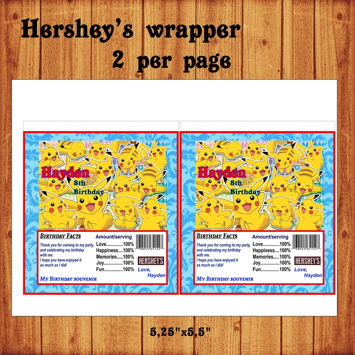 Pokemon Party Favor pokemon Hersheys Wrapper Hershey's - Etsy