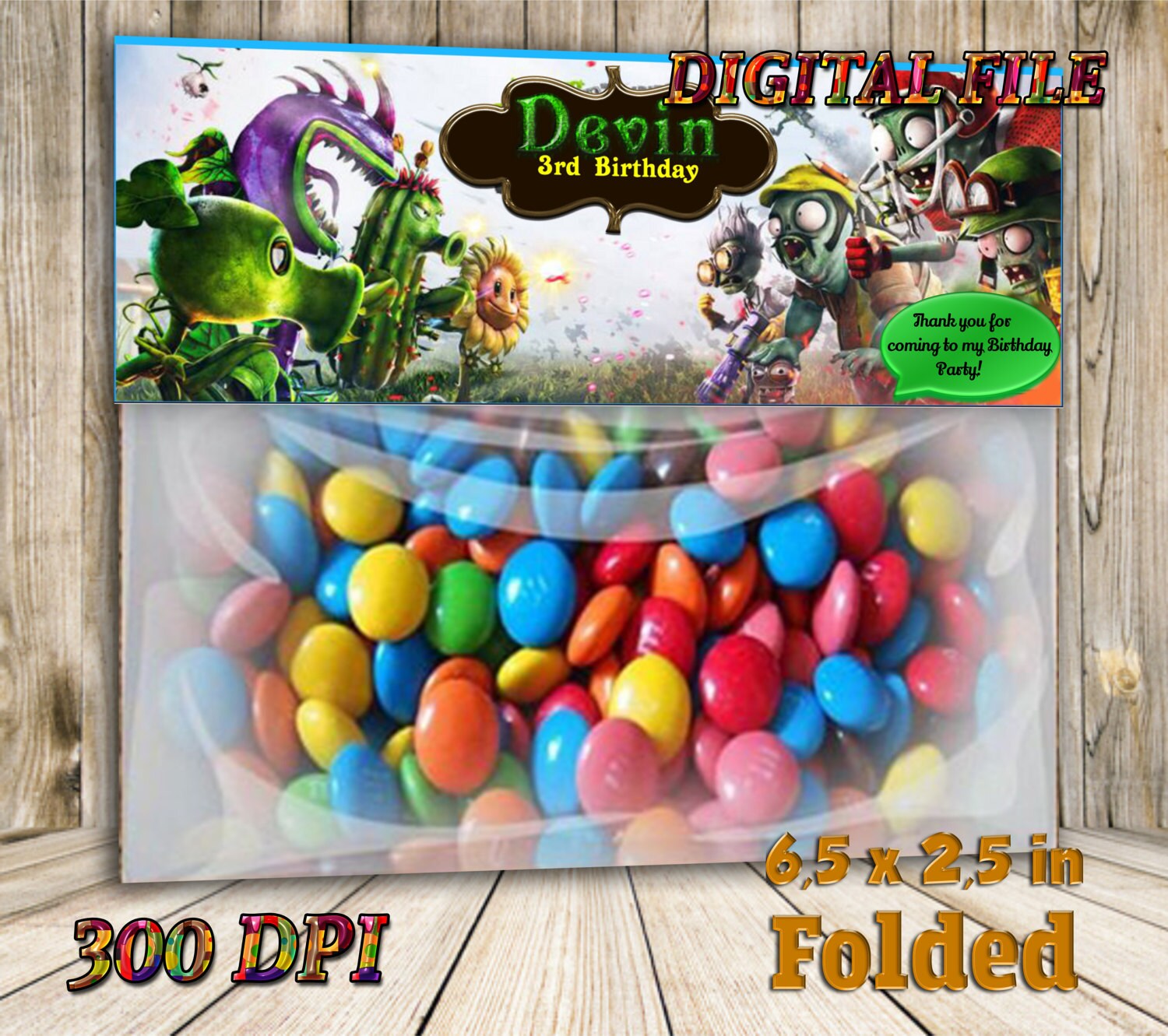 Plants Vs. Zombies Candy Bag Topper Candy bag toppers Etsy