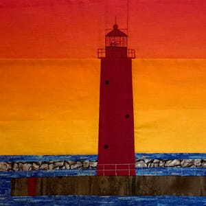Muskegon S. Pierhead, MI Lighthouse quilt pattern