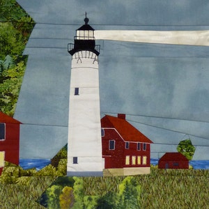 Au Sable Point, MI Lighthouse quilt pattern