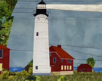 Au Sable Point, MI Lighthouse quilt pattern