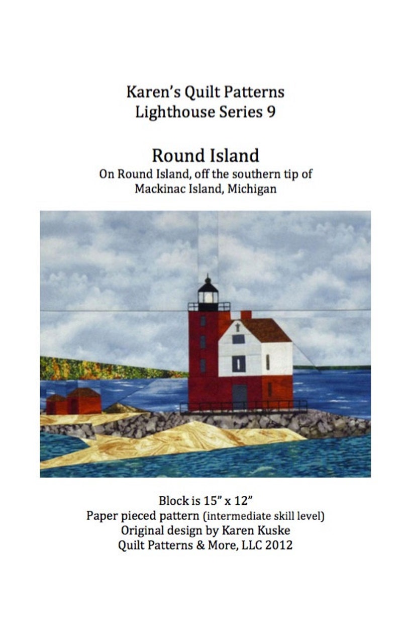 Round Island MI Lighthouse Quilt Pattern Etsy